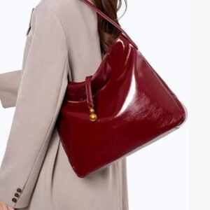 Burgundy Leather Shoulder Bag Vintage OEM Wholesale